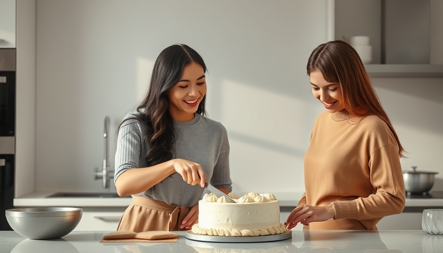 Strengthen Pencil Grip Autistic kids: Women teaching cake cutting in kitchen.