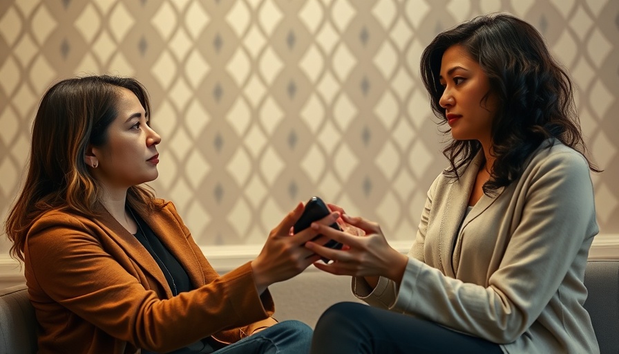 Women using simple communication tricks for autism indoors.