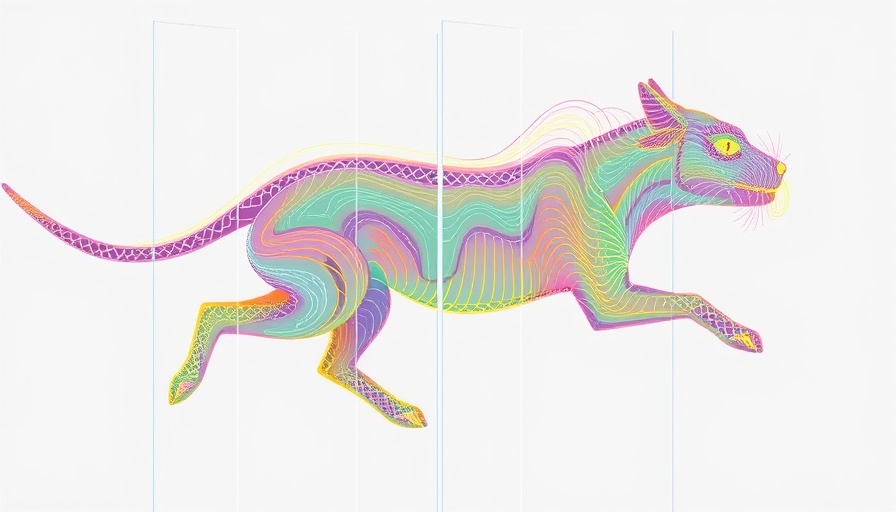 Illustration depicting individual differences in animal behavior through colored movement paths.