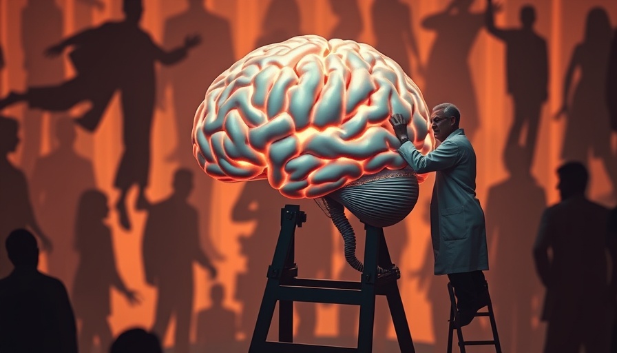 Stylized human brain with researcher examining it, surrounded by observers, highlighting neuroscience funding early-career researchers.