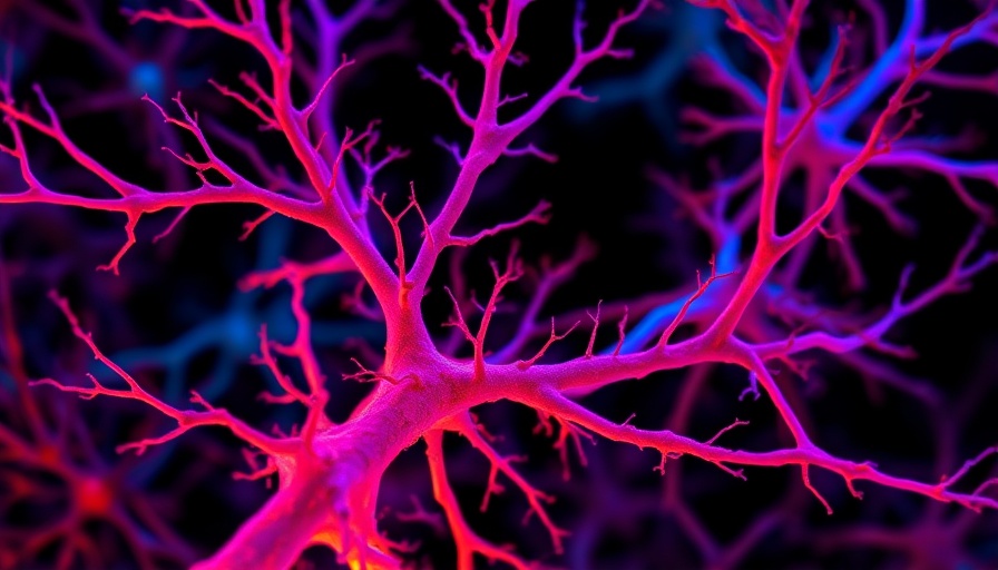 Altered visual processing in Fragile X Syndrome showing colorful neural structures.