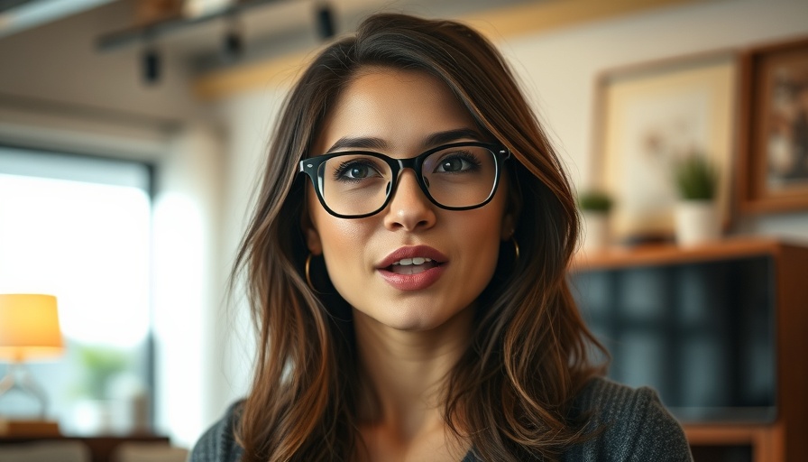 Young woman speaking confidently about financial independence and emotional strength.