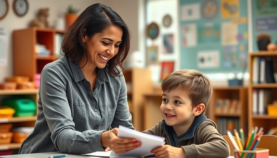 Teacher engaging with autistic child to teach days, weeks, and months.