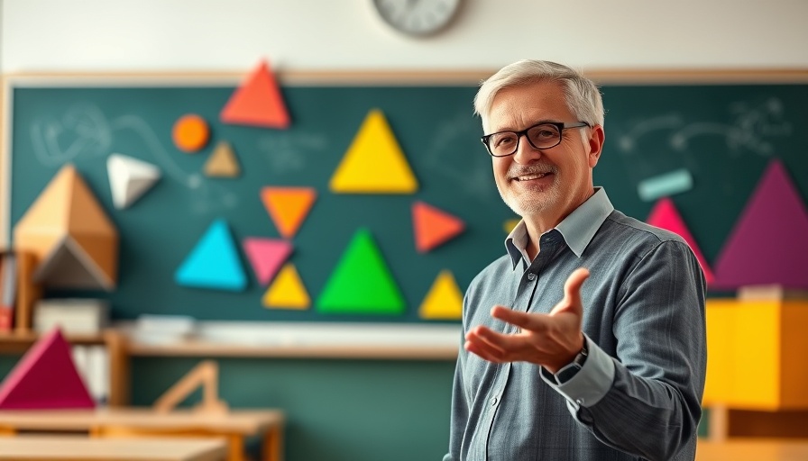 Educator teaching shapes to autistic kids in classroom setting.