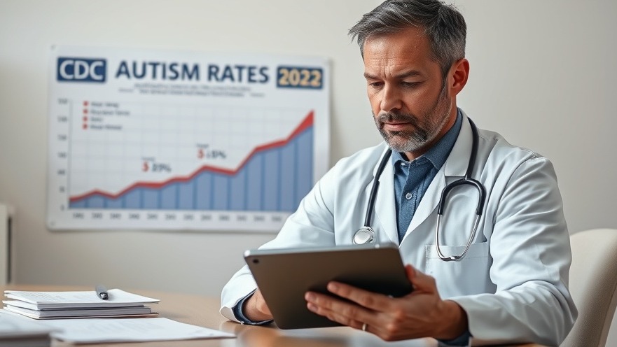 Medical professional analyzing autism prevalence data, emphasizing autism causes research.