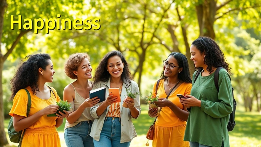 Joyful individuals sharing items in a sunny park, embracing positive thinking and lifestyle change.