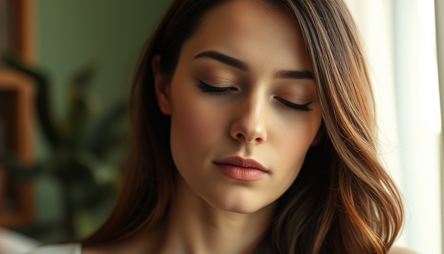 Calm woman deep in thought, serene indoor setting