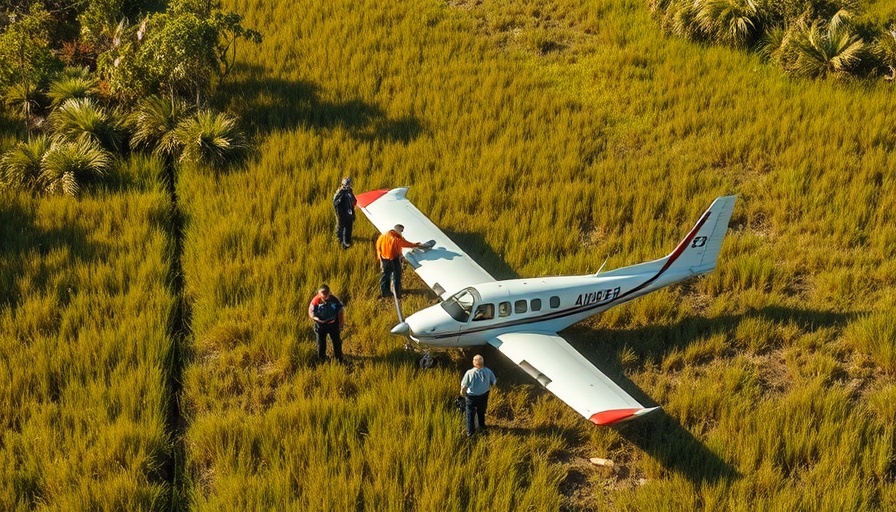 Breaking News: Emergency responders at a small plane crash site in the Everglades