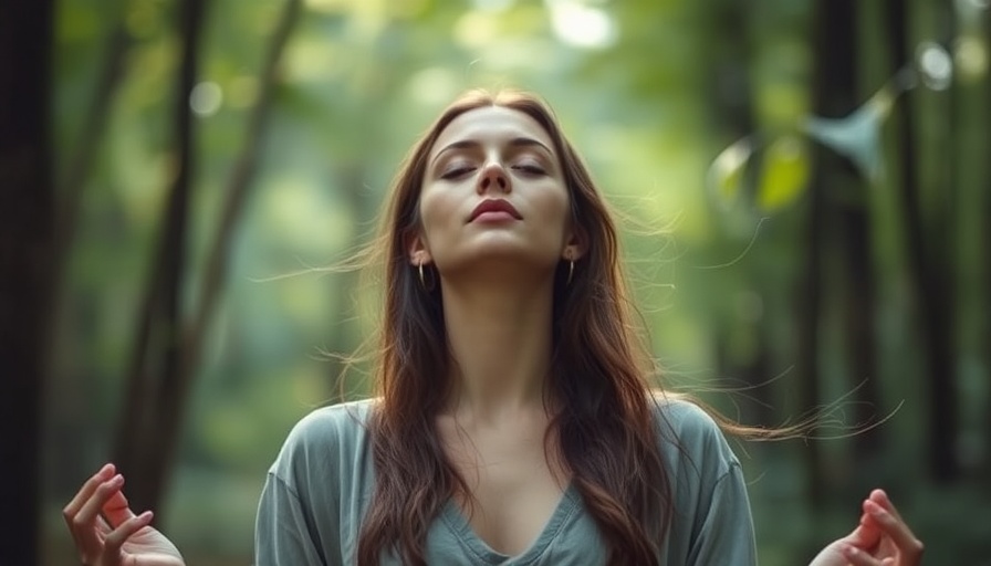 Serene woman meditating in forest, manifestation techniques.