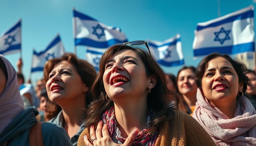 Emotional women at protest with Israeli flags, Israel Hamas Ceasefire.