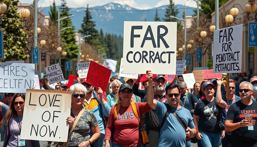Kaiser Permanente strike for better wages with protestors holding signs.