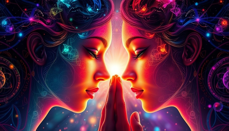 Quantum Entanglement Love Activation with vibrant abstract faces.