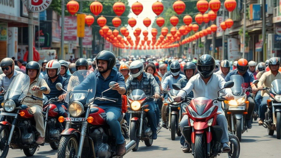 Biketoberfest economic impact depicted by a vibrant gathering of motorcyclists.
