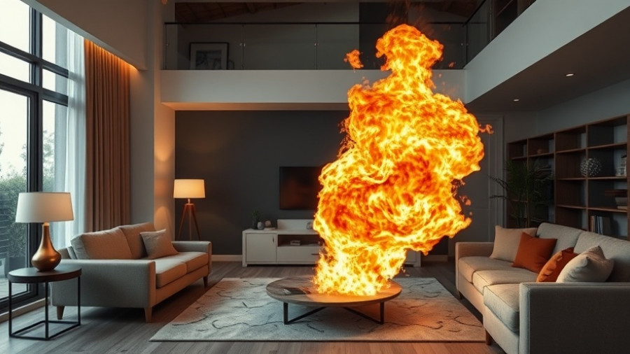 Dog starts fire with lithium battery incident in living room.