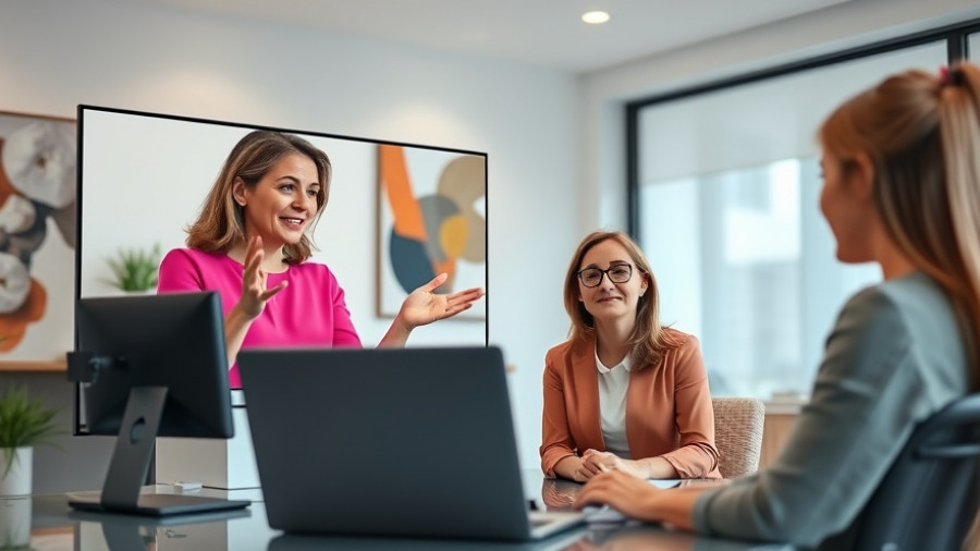 Two women discussing the connection between trauma and perimenopause in a virtual meeting.