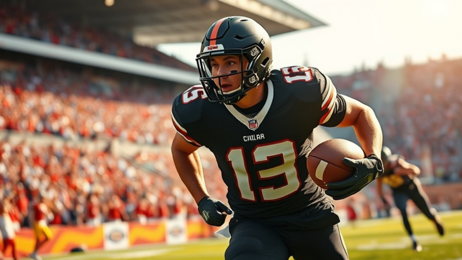 UCF football victory captured with a player dodging an opponent on the field.