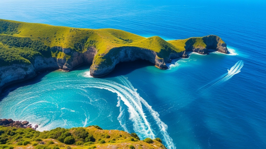 Scenic views of Menorca with a boat in vibrant blue waters.