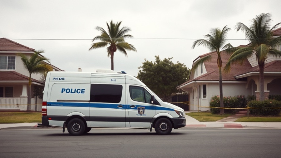 Orlando news scene: police crime scene van in suburban area