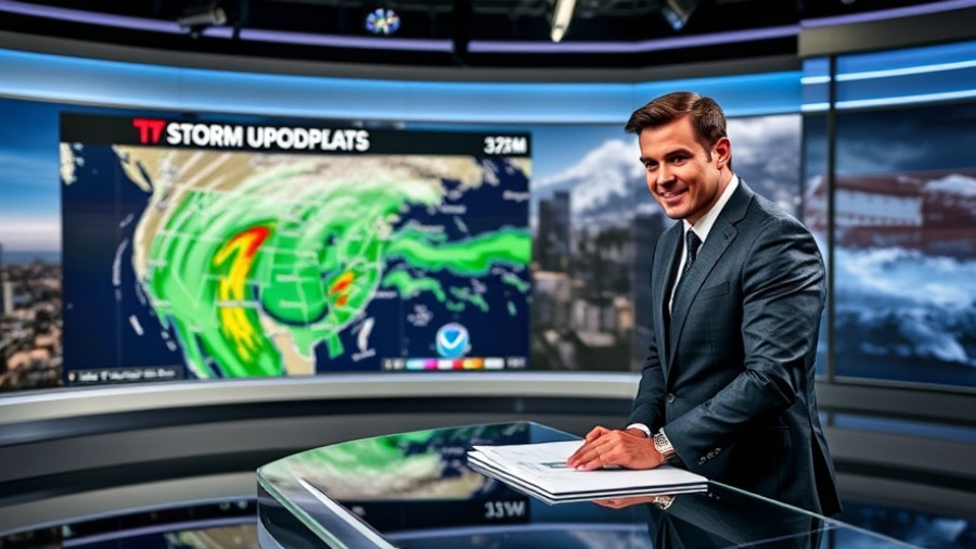 Tropical Storm Melissa Weather Updates with anchor in studio.