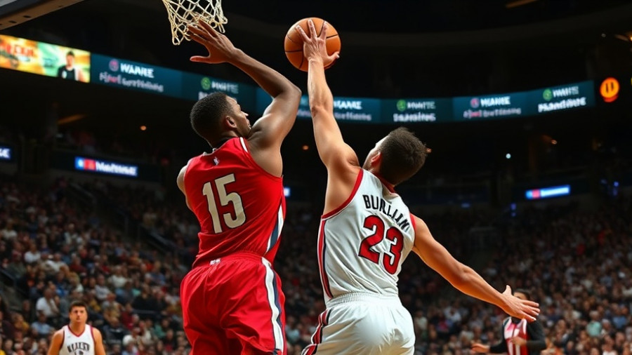 Chicago Bulls player shoots over Magic opponent in thrilling game moment.