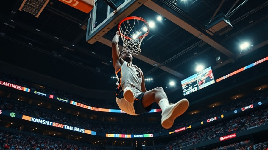 Orlando Magic player dunking in a basketball game in a crowded stadium.
