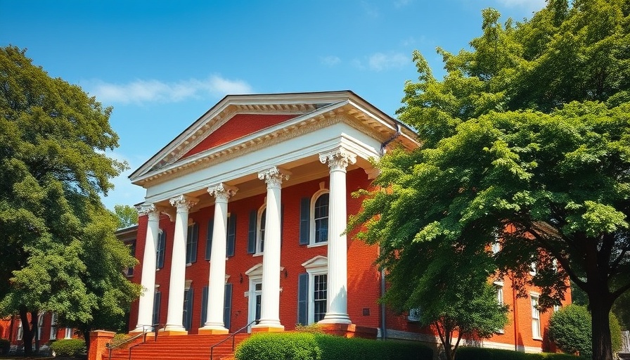 Colonial style building representing medical research funding cuts.