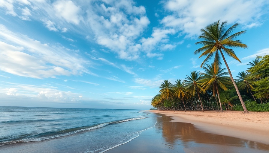 Tropical beach in Central America, ideal for budget travel.