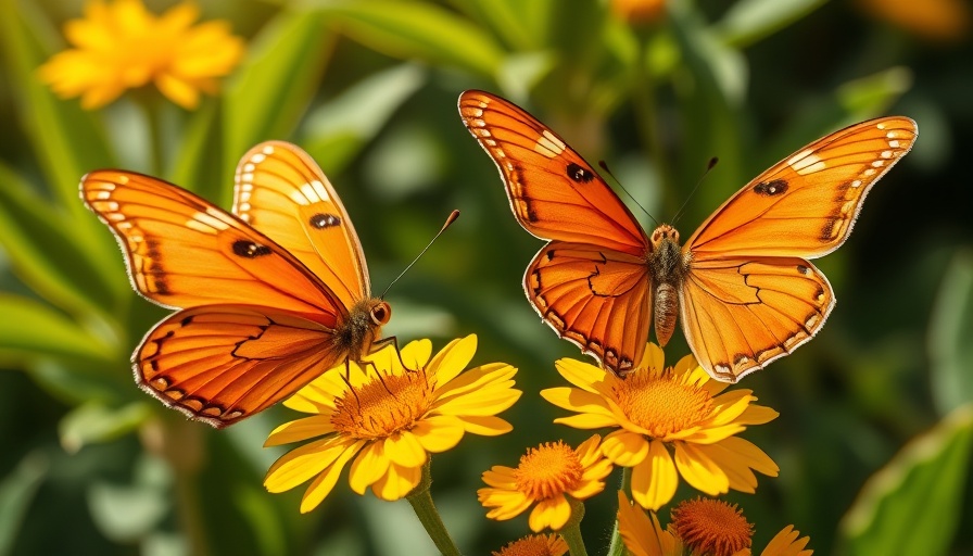 Florida Wildflowers and vibrant butterflies basking in sunlight.