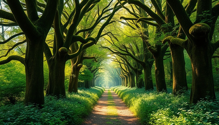 Scenic forest trail on historic hiking trails in Florida.