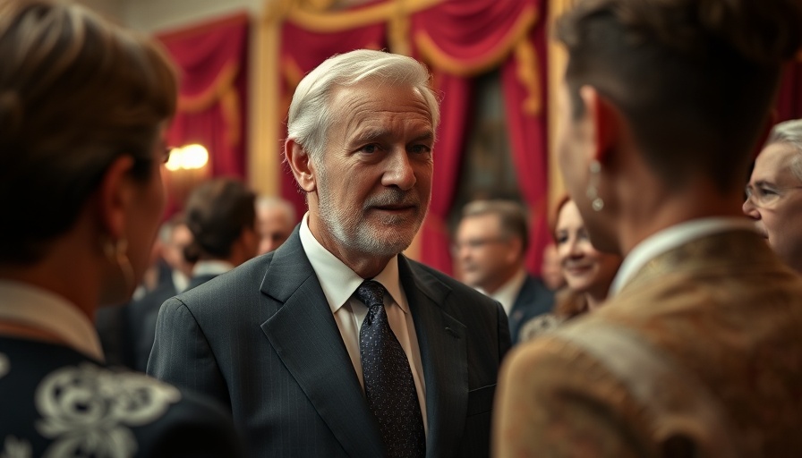 Man in formal attire engaging in a social setting.
