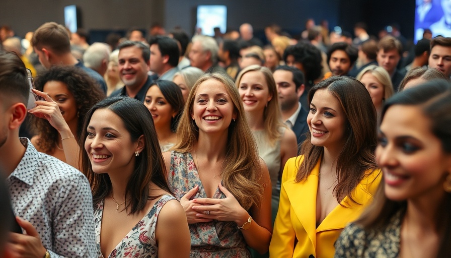 Celebrity fashion event with warmly engaged guests.