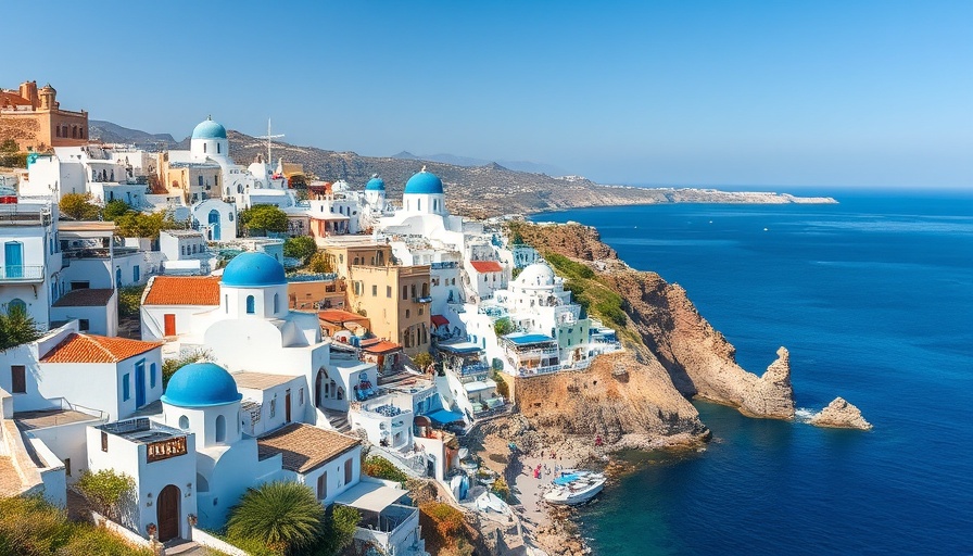 Scenic Views of Santorini's coastal beauty.
