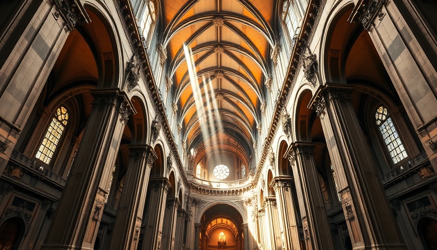 Majestic cathedral interior showcasing architectural grandeur