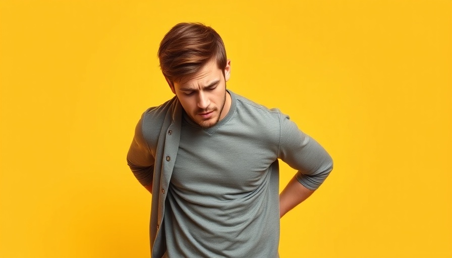 Young man showing discomfort for spine care misdiagnosis.