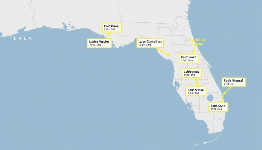Map showing Florida federal office lease cancellations.