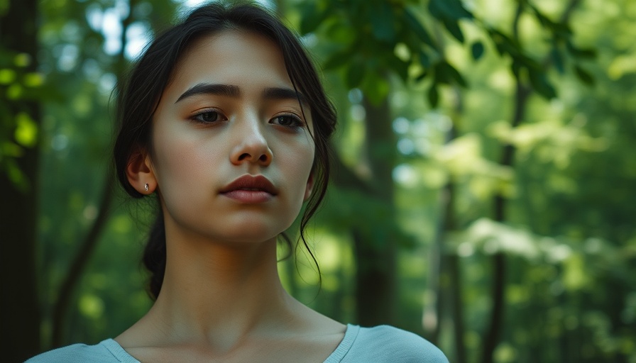 Calm Down Your Mind with serene woman in forest setting.