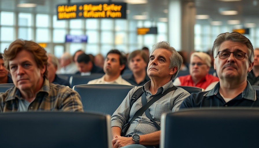 Travelers waiting at Orlando Airport due to severe weather disruptions