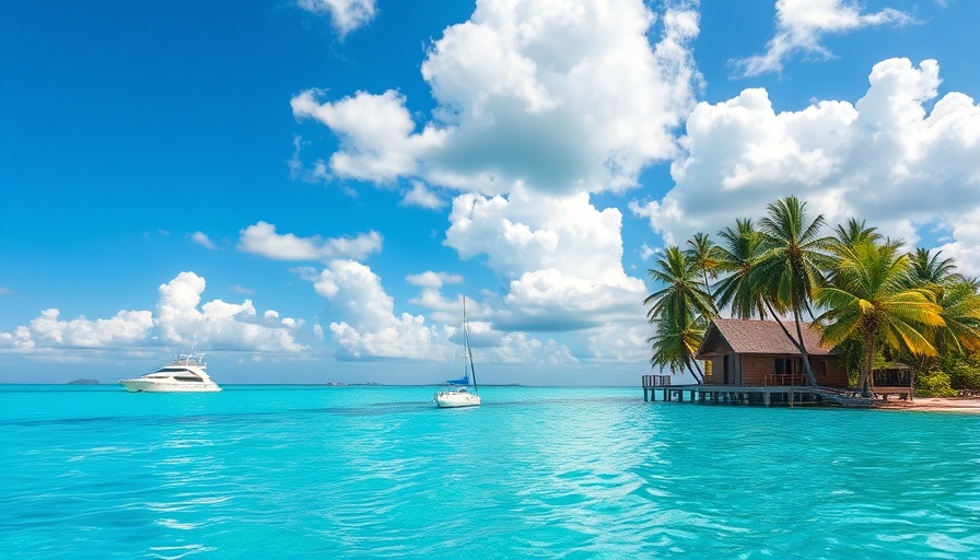 Crystal-clear waters in Providenciales surrounding a tropical island.