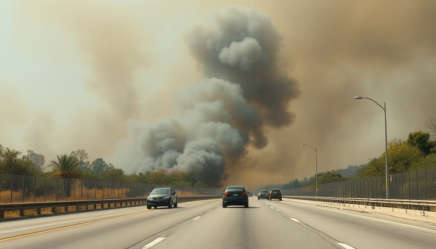 Florida Keys Brush Fires with smoke near highway