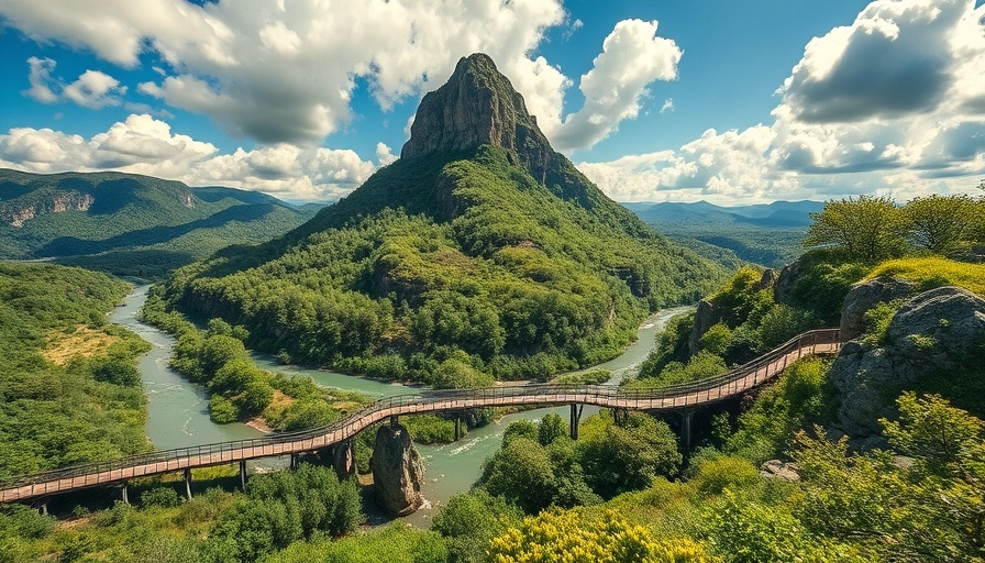 Beautiful landscapes with rock formation and waterways under a blue sky
