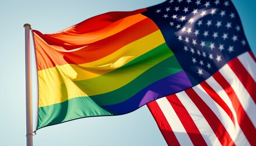 Rainbow and American flags symbolize unity amid LGBTQ health research funding cuts.