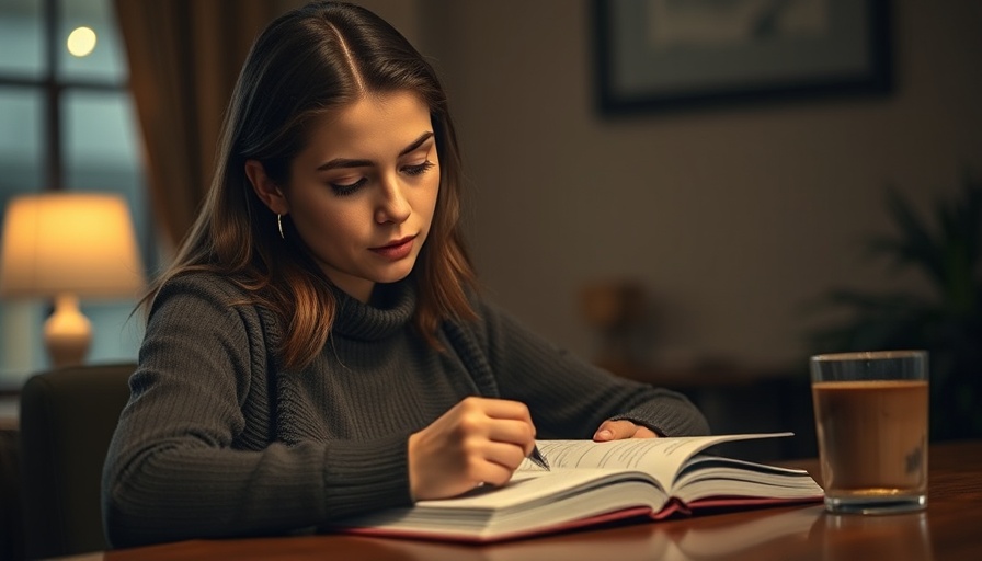 Young woman journaling as part of self-love practices, cozy setting.
