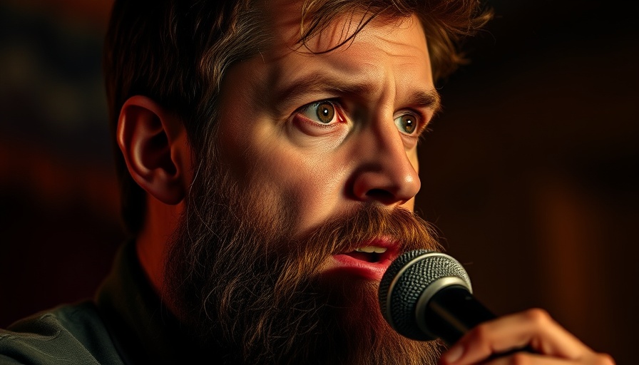 Manifestation Mindset: Intense bearded man speaking into microphone.