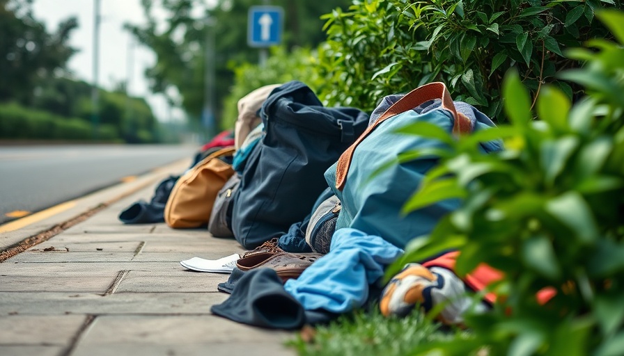 Seminole County homeless shelter funding news image showing street belongings.