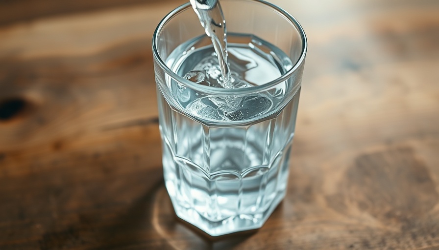 Crystal clear water being poured into glass, self-love practices theme.