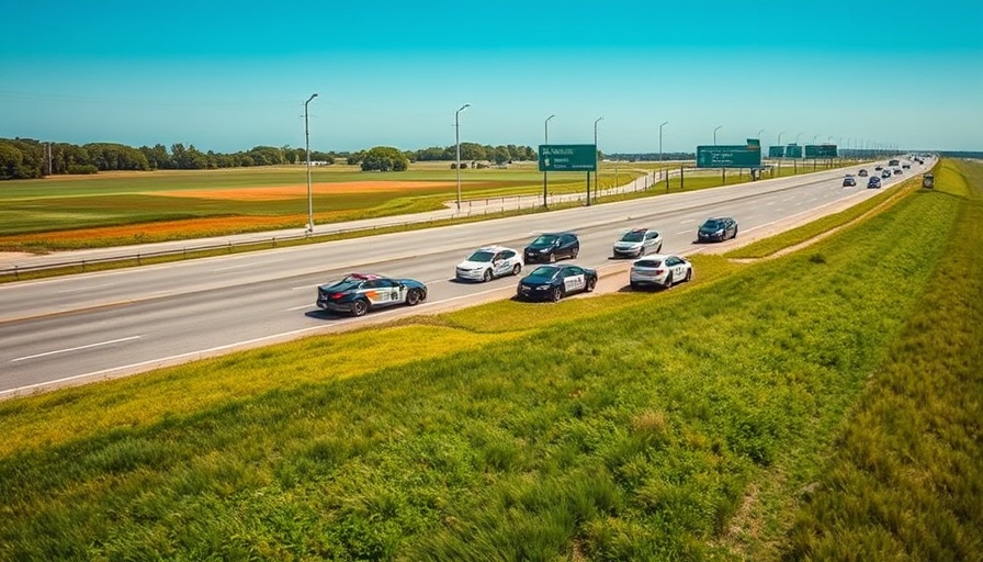Aerial view of highway during Florida high-speed chase.