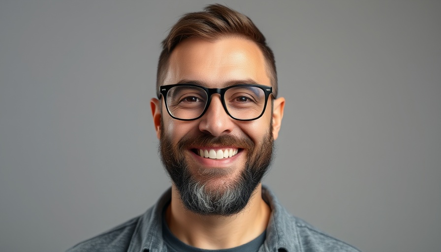 Smiling man with glasses and beard for intentional dating for marriage.