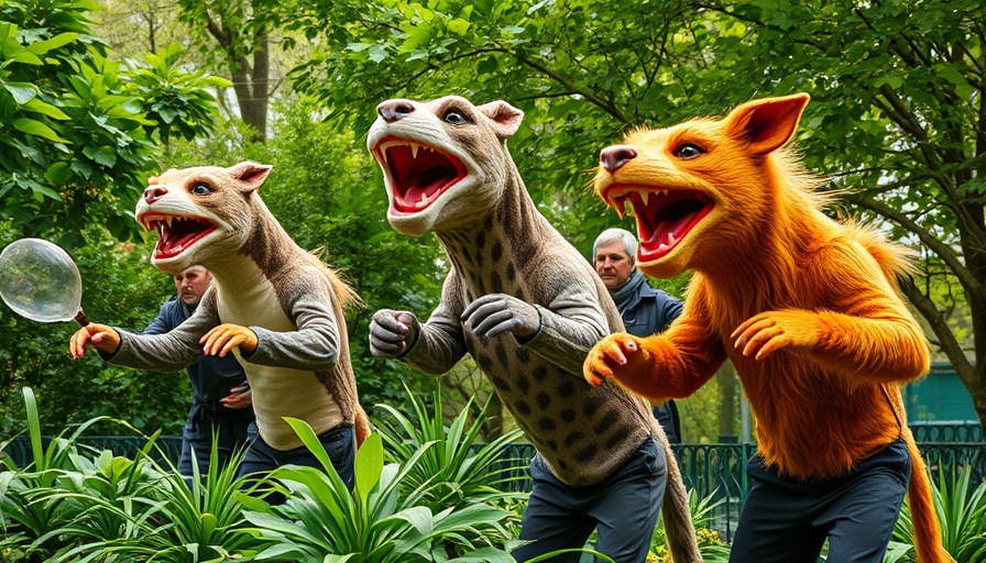 Performers manipulate animal puppets at The Herds Climate Crisis event.