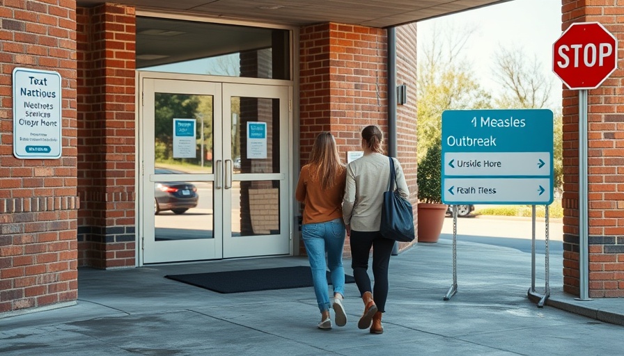 Entrance to measles clinic amid Ohio measles outbreak