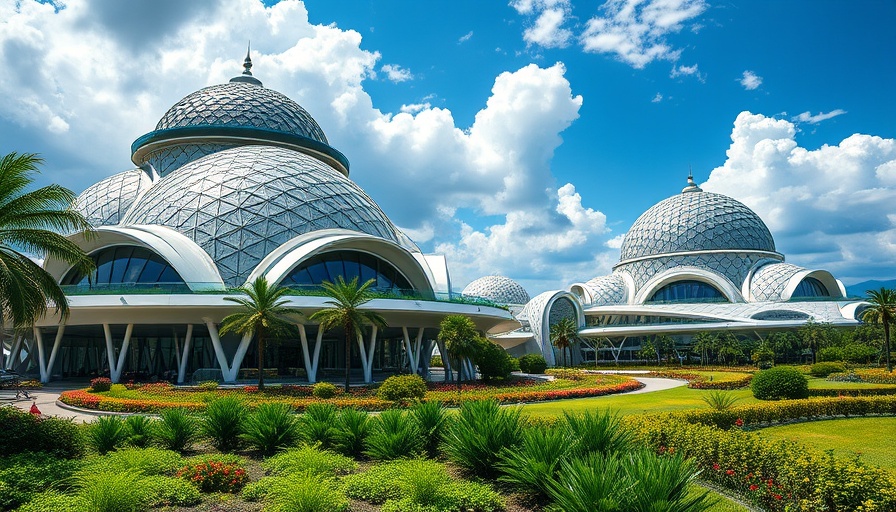 Universal Epic Universe architectural complex with domes.